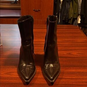 Zara Black Pointed Heeled Boots